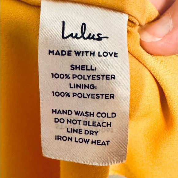 Lulu's Manhattan Moment Large Yellow Gold Wrap Dress EUC - Picture 3 of 4